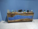 Walnut Wood Epoxy TV Unit, Epoxy Resin Console, Luxury | Dining Table in Tables by LuxuryEpoxyFurniture. Item made of wood with synthetic