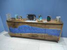 Walnut Wood Epoxy TV Unit, Epoxy Resin Console, Luxury | Dining Table in Tables by LuxuryEpoxyFurniture. Item made of wood with synthetic