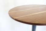 Modern Round Walnut Pub Table | Cocktail Table in Tables by Hazel Oak Farms. Item made of walnut with steel