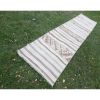 Mid Century Modern Herki Kilim Runner - Stair and Hallway | Runner Rug in Rugs by Vintage Pillows Store. Item composed of cotton and fiber