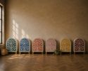 Emerald Green Bone Inlay Arched Nightstand Tree of Life Boho Bedside Table | Storage by IKKAZA