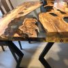 Made to order Olive Epoxy Table | Dining Table in Tables by Ironscustomwood. Item made of wood with glass