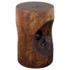 Haussmann® Wood Peephole Table Stool 13 in D x 20 in H Dark | Chairs by Haussmann®