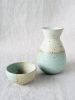 Sake bottle and cup set - Seafoam Modern Handmade Ceramics | Dinnerware by Tomoko Ceramics