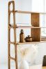 Mid Century Modern Ladder Bookshelf, Modular wall shelving | Book Case in Storage by Plywood Project. Item made of oak wood works with minimalism & mid century modern style