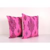 Vintage Turkish Handwoven Unique Pink Tribal Kilim Pillow Co | Cushion in Pillows by Vintage Pillows Store