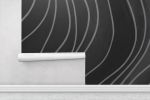 Charcoal Wavy Lines - Abstract Luxury Wallpaper Mural | Wall Treatments by ELLE WALLS