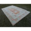 Vintage Distressed Pastel Color Oushak Area Rug | Rugs by Vintage Pillows Store. Item made of cotton with fiber
