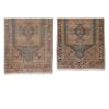 Set of Two Low Pile Turkish Hand Knotted Door Runner Rug | Rugs by Vintage Pillows Store. Item made of cotton with fiber