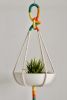 Modern Color Block Macrame Plant Hanger – 37” Handmade Boho Hanging Planter | Plants & Landscape by Freefille