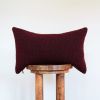 Burgundy Nubby Wool Lumbar Pillow 12x20 | Pillows by Vantage Design