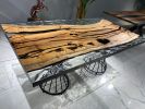 Clear Epoxy Table, Custom Epoxy Dining Table, Resin Table | Tables by Tinella Collection. Item composed of wood & metal compatible with contemporary and coastal style