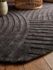 Dark Grey Oval Rug | Charcoal Area Carpet | Thick Plush Wool Floor Mat | 3D Textured Minimalist Decor for Moody Living Room | Area Rug in Rugs by Krafcreation. Item made of cotton compatible with minimalism and mid century modern style