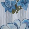 Steel Magnolia Slate Blue Wallpaper | Wall Treatments by Stevie Howell