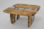Olive Epoxy Coffee Table - Coffee Table With Clear Resin | Tables by TigerWoodAtelier. Item composed of wood compatible with minimalism and contemporary style