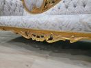 Victorian Chaise Lounge/ Aged Gold Leaf Hand Carved Frame/Tu | Couches & Sofas by Art De Vie Furniture