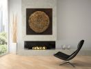 Large rust gold 3d art textured brown gold leaf painting | Oil And Acrylic Painting in Paintings by Berez Art. Item composed of canvas in minimalism style