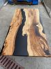 Black Epoxy Resin Dining Table - Resin River Table | Tables by Tinella Collection. Item made of wood & synthetic compatible with contemporary and art deco style