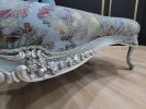 French Style Chaise Lounge /  Aged Silver Blue Frame Finish/ | Couches & Sofas by Art De Vie Furniture