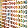 Three Hundred and Twenty Four Map Dots Rainbow Concentric Squares Collage | Paintings by Amelia Coward