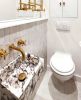 Handcrafted Calacatta Viola Marble Vessel Sink - Wall Hung, Square | Water Fixtures by AEGEAN MARBLE ARTISAN ATELIER