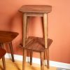 Handcrafted Walnut Stool, Mid-Century Modern Side Table, Plant Stand | Chairs by Spacecraft Furnishing