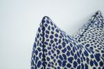 blue leopard print pillow // leopard print cushion // cheeta | Pillows by velvet + linen