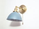 Pull Chain Directional, Wall Brass Sconce, Coastal Light | Sconces by Retro Steam Works. Item made of brass works with modern style