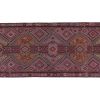 1950s Vintage Kars Kilim rug in Beige-Brown, Green and Pink | Area Rug in Rugs by Vintage Pillows Store. Item composed of fiber