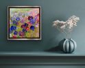 Pensive Pansies | Oil And Acrylic Painting in Paintings by Checa Art. Item made of canvas