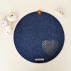 Personalized round felt placemat with heart, 1 pc. | Tableware by DecoMundo Home. Item composed of fabric & aluminum compatible with minimalism and country & farmhouse style