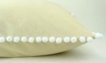 cream pom pom pillow // pom pom cushion // pom pom pillow | Pillows by Velvet Fringe