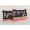 Set of Two Bohemian Wool Turkish Faded Blue Color Rug Pillow | Sham in Linens & Bedding by Vintage Pillows Store. Item made of cotton with fiber