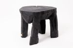 Sculptural Side Table, Rustic, Burnt Black Wood, Carved, Handmade | Tables by Logniture