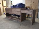 Model #1040 - Custom Single Sink Vanity With Make Up Area | Countertop in Furniture by Limitless Woodworking. Item made of maple wood compatible with mid century modern and contemporary style