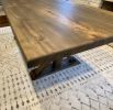 Solid Elm Dining Table with Trestle Legs | Tables by Good Wood Brothers. Item composed of wood compatible with mid century modern style