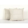 Set of Two Floor Natural Kilim Pillow | Cushion in Pillows by Vintage Pillows Store. Item composed of cotton