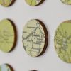 One Hundred Green Map Dots Collage | Paintings by Amelia Coward