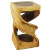 Haussmann® Wood Double Twist Stool Table 12 in SQ x 20 in | Chairs by Haussmann®