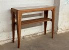 Glass Top Console Table – Mid-Century Modern Entryway or Sofa Table, Solid Wood Hardwood, Handcrafted, Made in USA | Tables by Marco Bogazzi