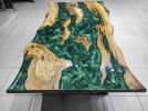Living Room River Epoxy Resin Table, Live Edge Olivee Tree | Dining Table in Tables by LuxuryEpoxyFurniture. Item made of wood with synthetic