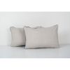 Silk Ikat Velvet Pillowcase, Set of Two Blue Lumbar Cushion, | Pillows by Vintage Pillows Store