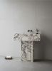 Modern Pedestal Calacatta Viola fluted marble sink | Water Fixtures by AYMARBLEDESIGN LLC