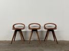 Mid Century Modern Swiveling Dining Chair: Carved Tractor Seat stool, USA made | Chairs by Marco Bogazzi