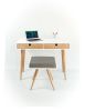 Desk Lacquered in White and Oak Drawers | Tables by Manuel Barrera Habitables. Item made of oak wood