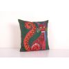 Square Suzani Cat Motifs Cushion Cover, Embroidery Pictorial | Pillows by Vintage Pillows Store