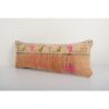 Muted Color Orange Blossom Antique Carpet Rug Pillow, Unique | Cushion in Pillows by Vintage P. Item composed of cotton & fiber