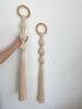 Macrame Wall Hanging with Wooden Beads | Boho Tassel Wall Decor | Scandinavian Fiber Art | Handmade Modern Tapestry | Minimal Home Decor | Wall Hangings by İnanç Yılmaz