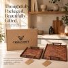 Handmade Serving Tray Set of 2, Wood Marquetry Decorative Trays, Luxury Home Decor, | Serveware by Vesta Corte
