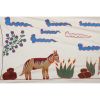 Suzani Horse Pictorial Tribal Tapestry - Uzbek Table Cloth - | Tablecloth in Linens & Bedding by Vintage Pillows Store